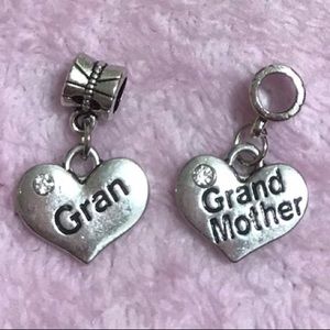 Crystal Gran Grandmother Silver Dangle Charm